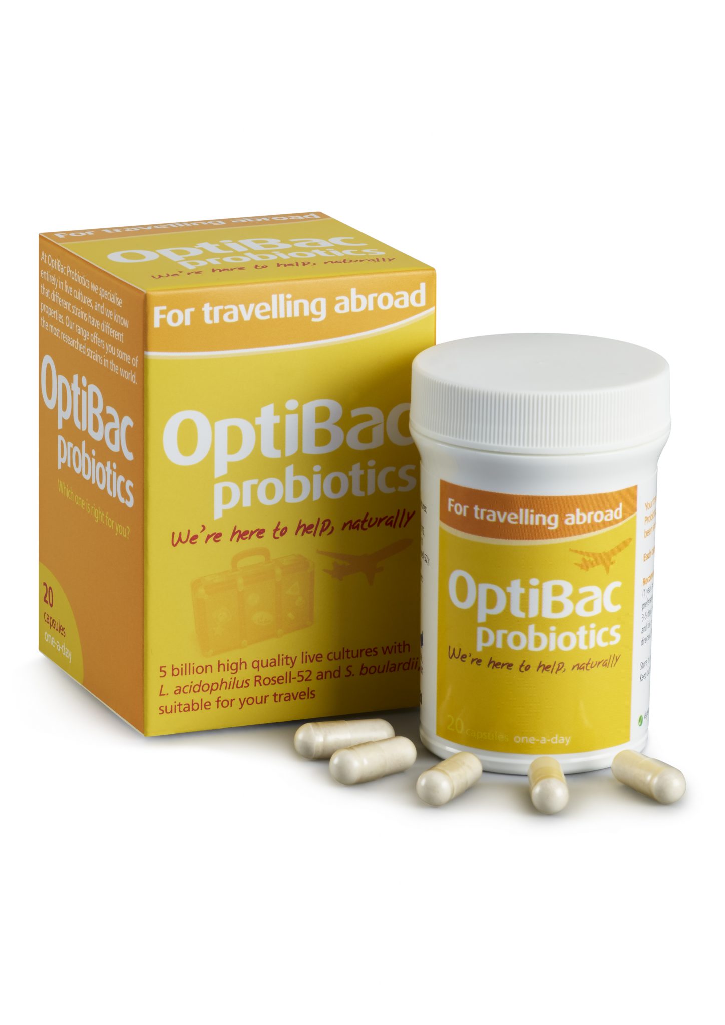 OptiBac Probiotics For Travelling Abroad 20 capsules Bawtry Natural